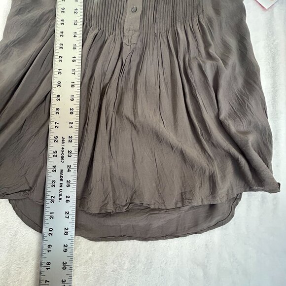 Sundance Womens Gray Pleated Button Front Long Sleeve Blouse Top Small Casual - Picture 7 of 8